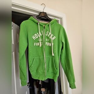 Hollister Green Zip-Up Hoodie